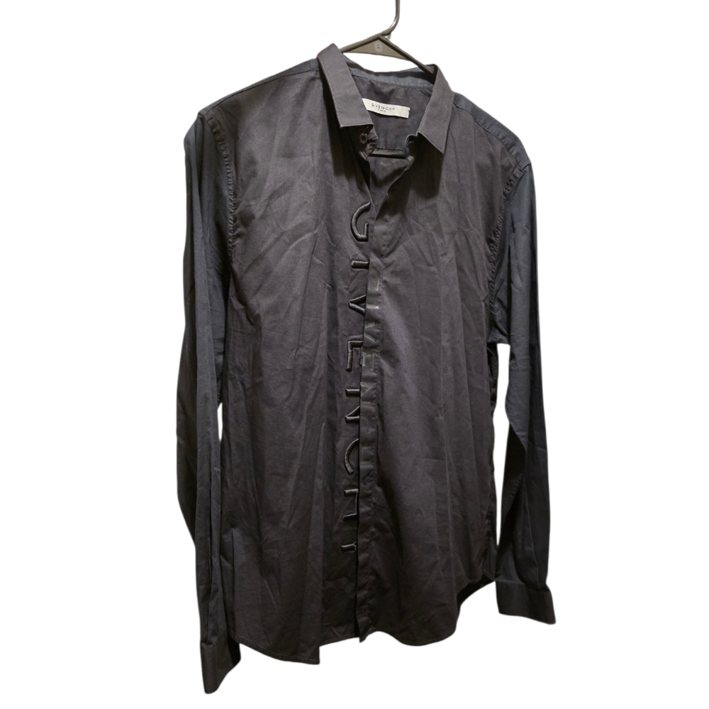 Givenchy Split Embroidered Logo Button Down Shirt… - image 2
